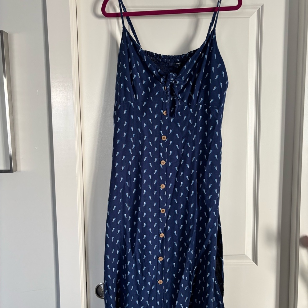 Women's Navy Blue Button-Down Dress